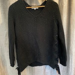 John + Jenn side-Tie black sweater